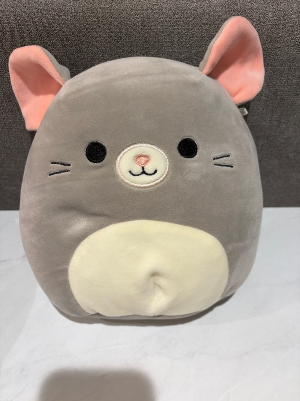 Squishmallows Gray and Pink Mouse Plush